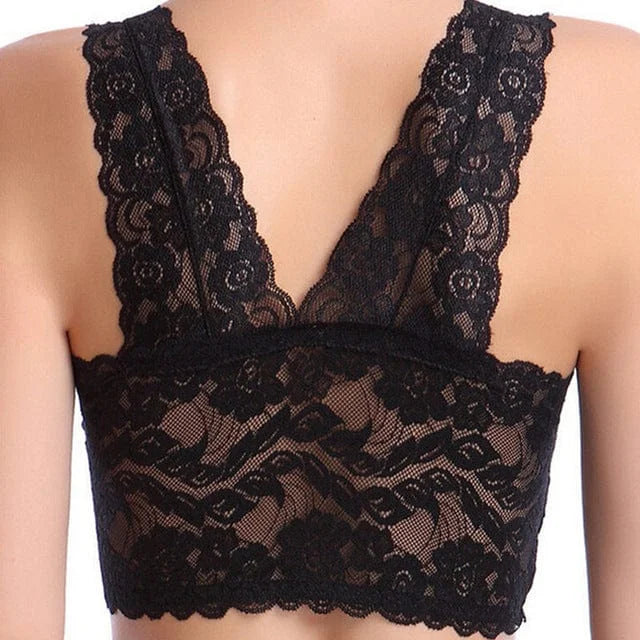 Bralette en dentelle - noir / s