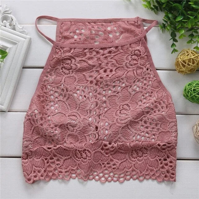 Bralette en dentelle - rose / s