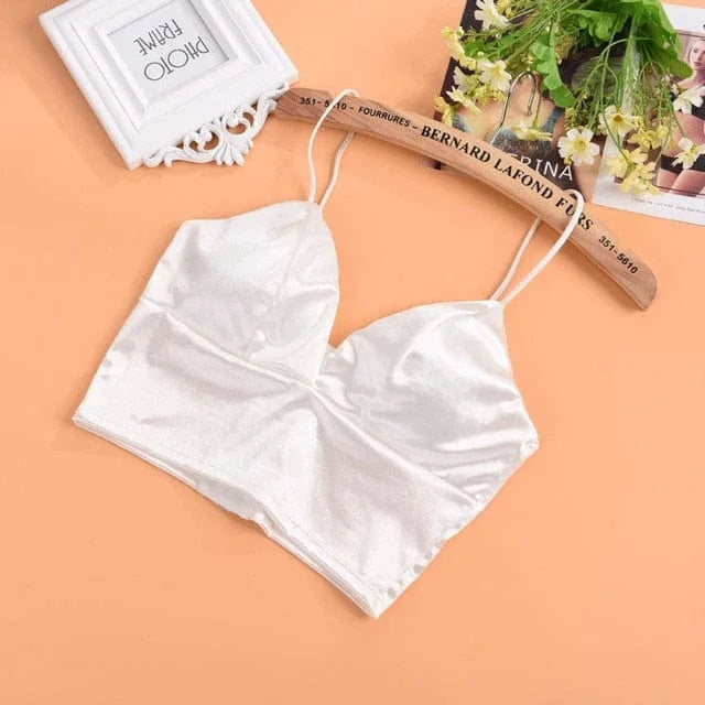 Bralette en satin - blanc / universel