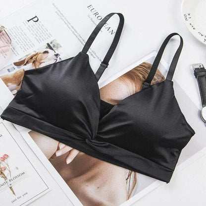 Bralette en satin - noir / universel