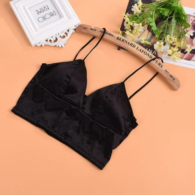 Bralette en satin - noir / universel