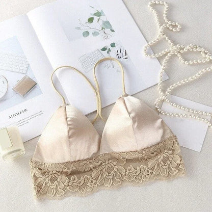 Brassière satinée de style bralette - beige / universel