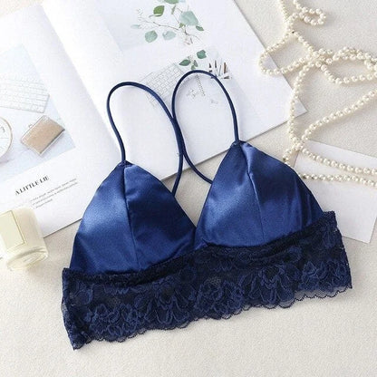 Brassière satinée de style bralette - bleu / universel