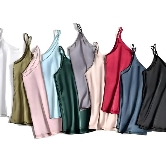  Camisole en satin de soie pour femmes