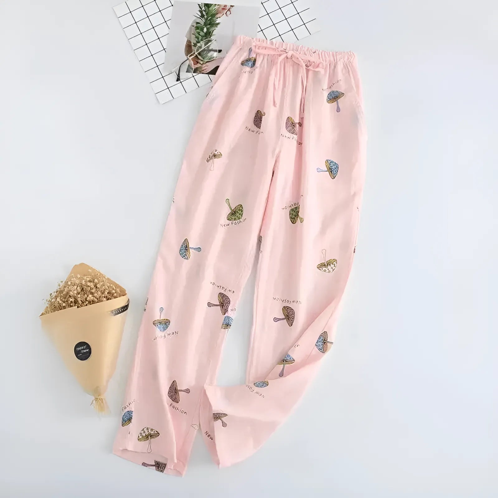 Champignons roses Pantalons de pyjama à motifs