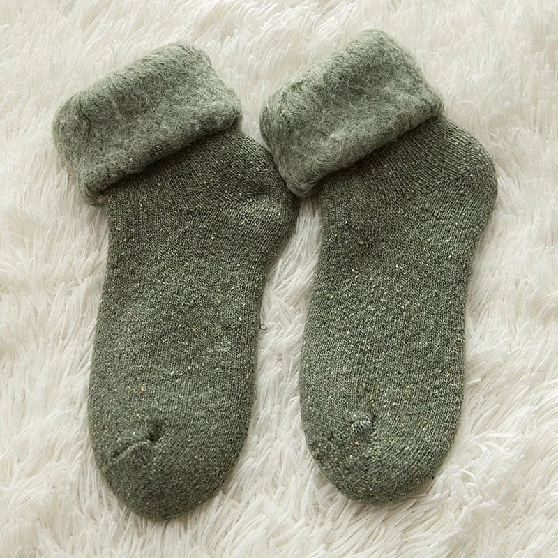 Chaussettes chaudes pour femmes - vert / universel