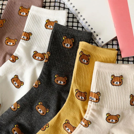 Chaussettes cheville avec motif d’ours en peluche