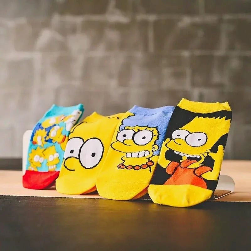 Chaussettes courtes avec les personnages de les simpson - lot de 4 - 35-39