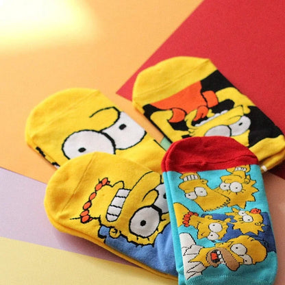 Chaussettes courtes avec les personnages de les simpson - lot de 4 - 35-39