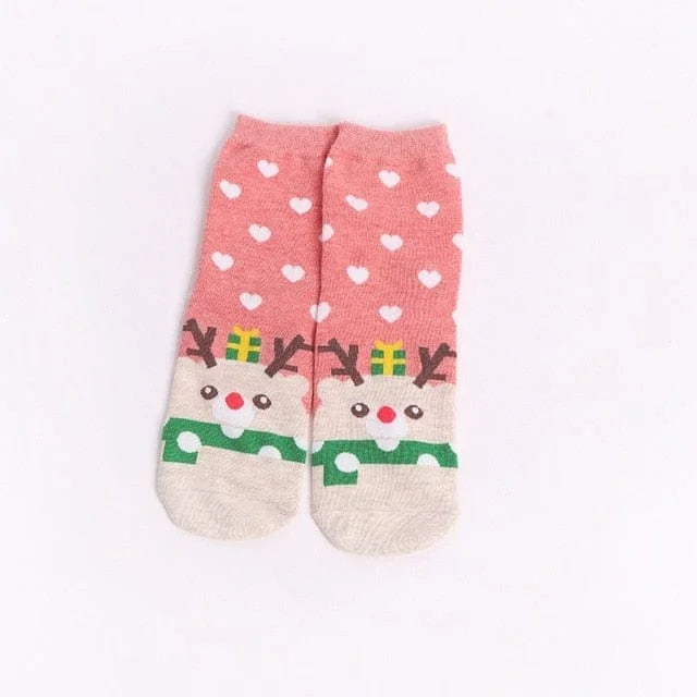 Chaussettes de noël cheville - rose / 35-39