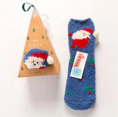 Chaussettes de noël en boîte - bleu / universel