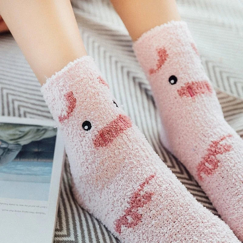 Chaussettes épaisses avec motif animal