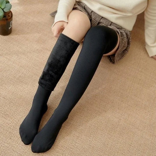 Chaussettes hautes pour femmes isolées - noir