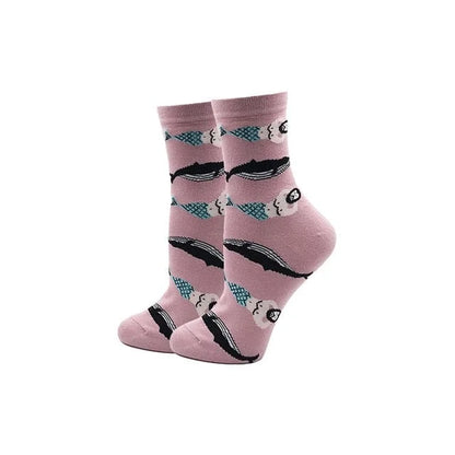 Chaussettes longues avec imprimés colorés - rose / 35-39