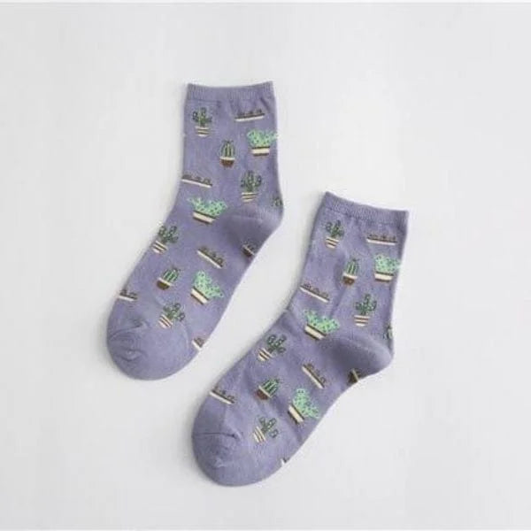 Chaussettes longues avec motif de cactus