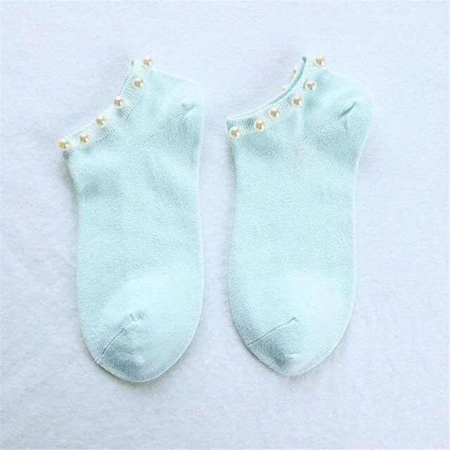 Chaussettes pour femme avec des perles - bleu / 35-39