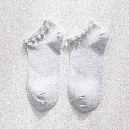 Chaussettes pour femme avec des perles - gris / 35-39