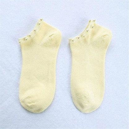 Chaussettes pour femme avec des perles - jaune / 35-39