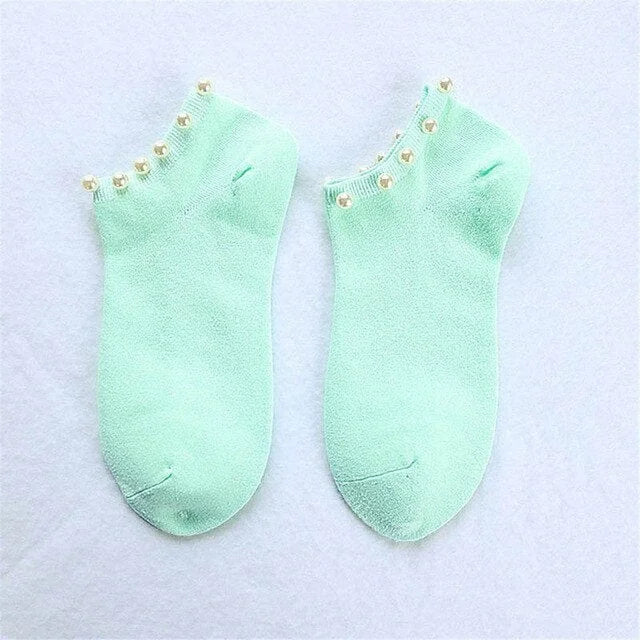 Chaussettes pour femme avec des perles - vert / 35-39