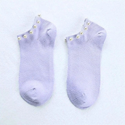 Chaussettes pour femme avec des perles - violet / 35-39