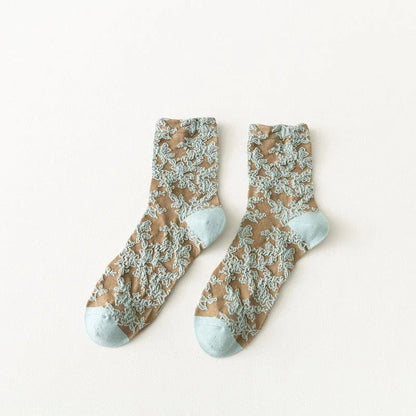 Chaussettes pour femmes avec motif décoratif - marron / universel