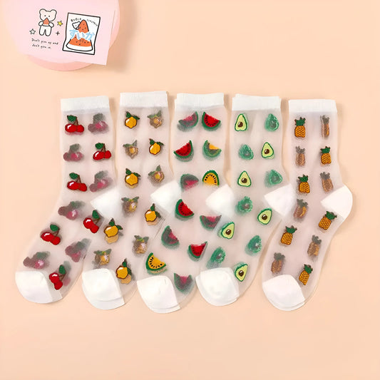  Chaussettes transparentes longues pour fruits