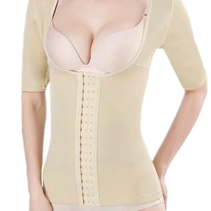 Chemise amincissante à manches longues - beige / s