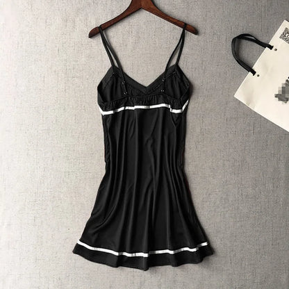 Chemise de nuit simple - noir / s