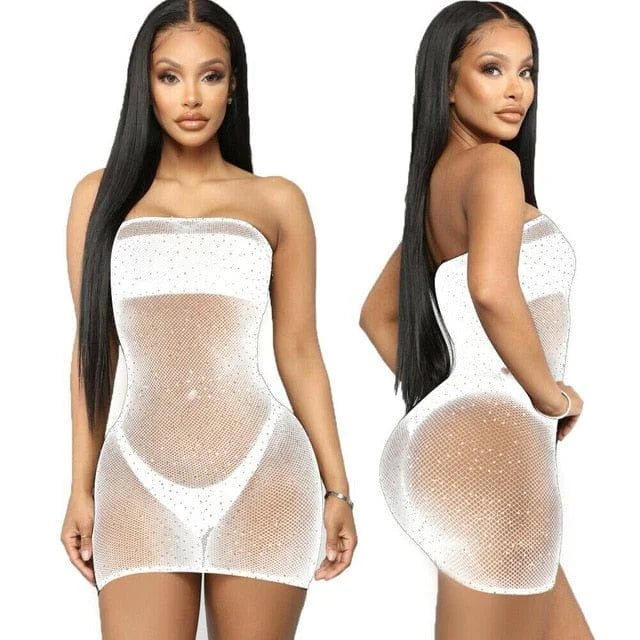 Chemise de nuit transparente - blanc / universel