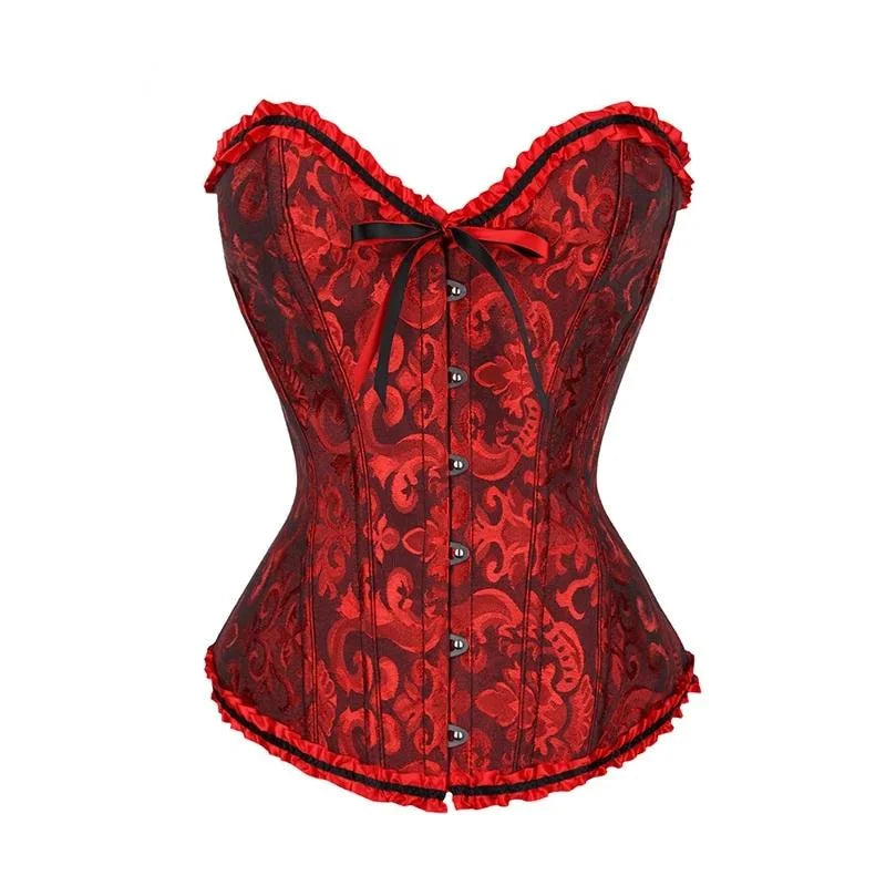 Corset en dentelle pour femme - bourgogne / xs