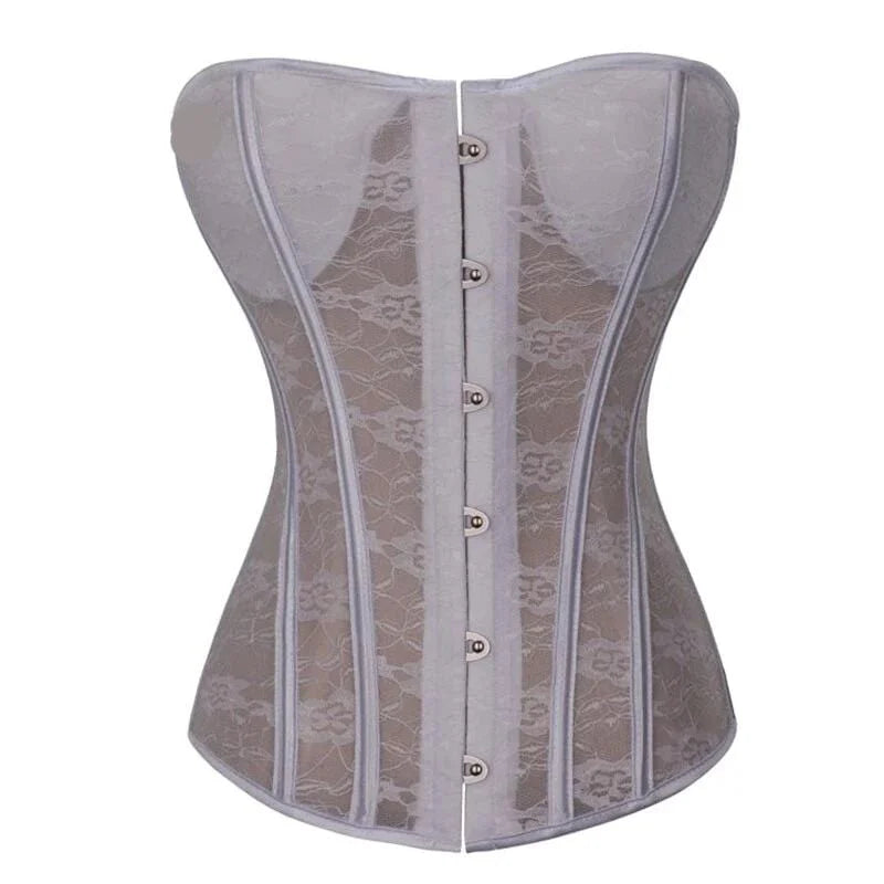 Corset en dentelle pour femme sans bretelles - beige / s