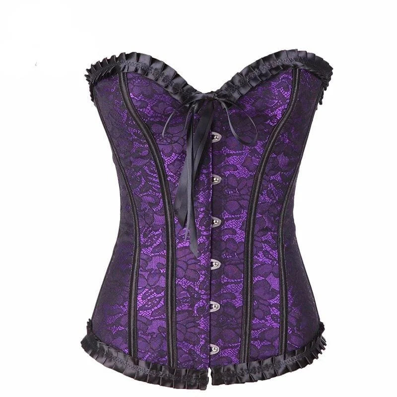 Corset en dentelle pour femme - violet / s