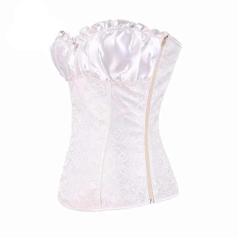 Corset pour femme avec un haut décoratif - blanc / s