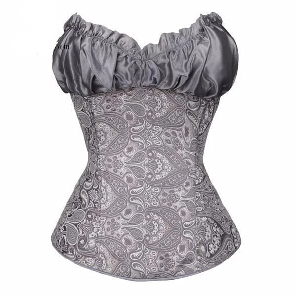 Corset pour femme avec un haut décoratif - gris / s