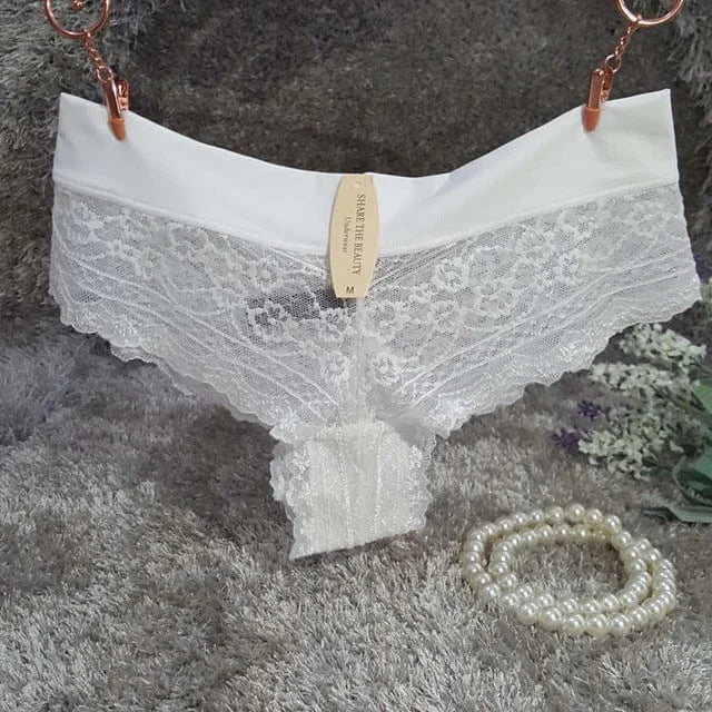 Culotte classique en dentelle - blanc / s