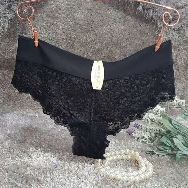 Culotte classique en dentelle - noir / s