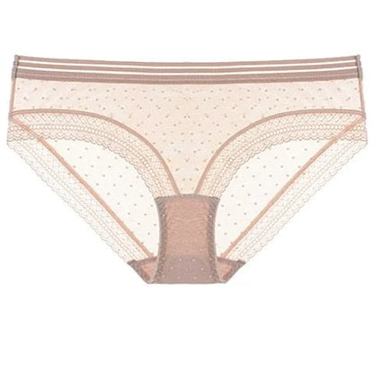 Culotte en dentelle à pois - beige / s