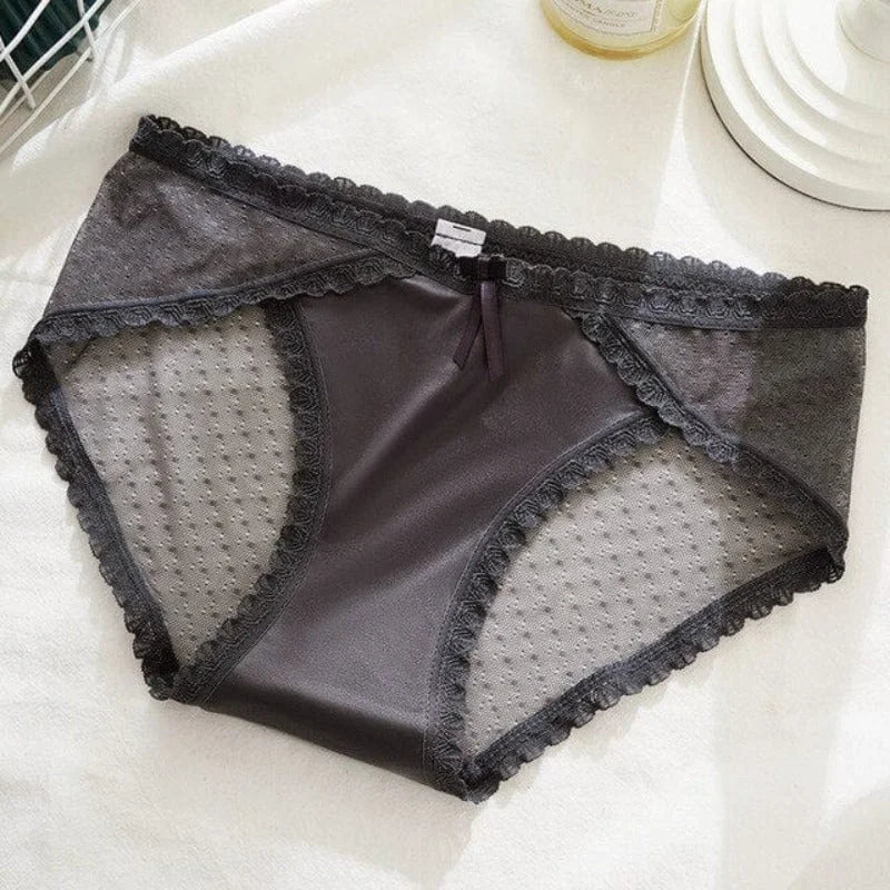 Culotte en dentelle avec bordure décorative - gris / s