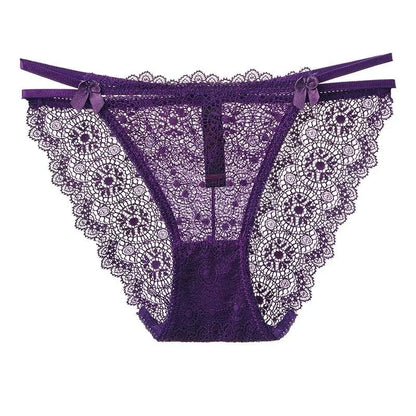 Culotte en dentelle avec des sangles - violet / s