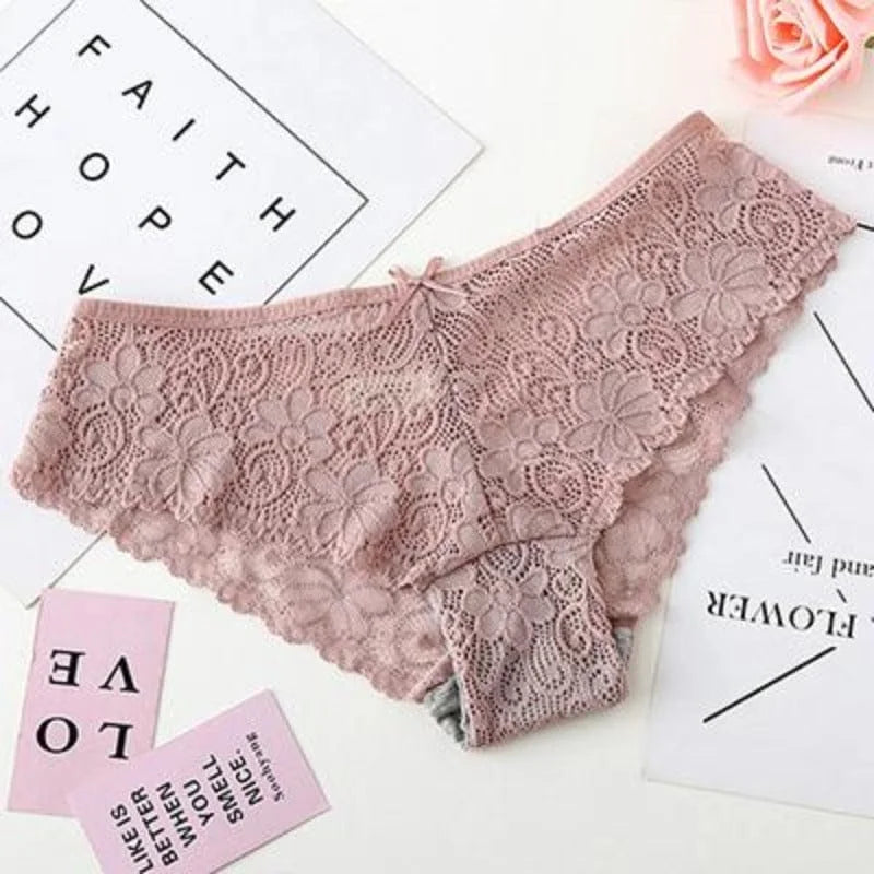 Culotte en dentelle pastel - rose / s