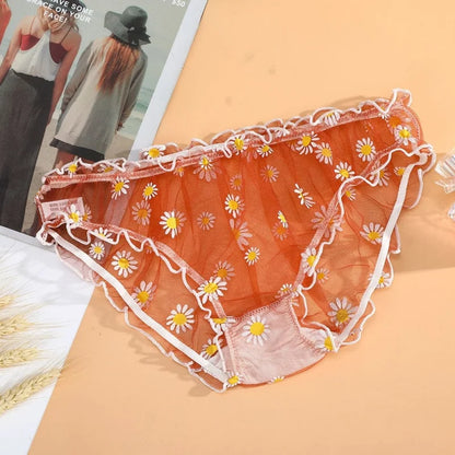 Culotte transparente avec des marguerites - orange / universel