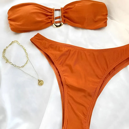  Ensemble de bikini bandeau deux pièces