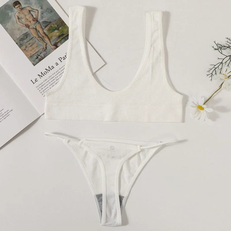 Ensemble de lingerie à rayures - blanc / s