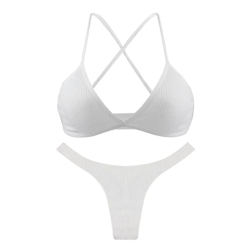 Ensemble de lingerie avec bretelles croisées - blanc / s