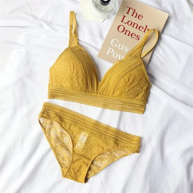 Ensemble de lingerie confortable avec de l’élastique - jaune / s