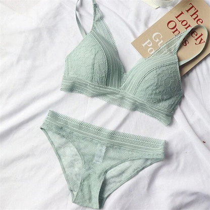 Ensemble de lingerie confortable avec de l’élastique - vert / s