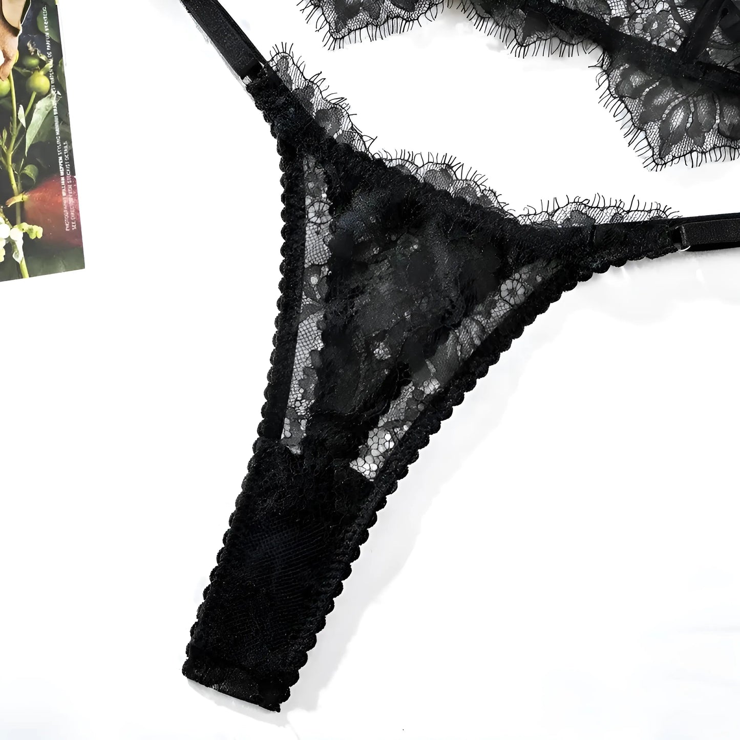  Ensemble de lingerie en dentelle avec bretelles réglables