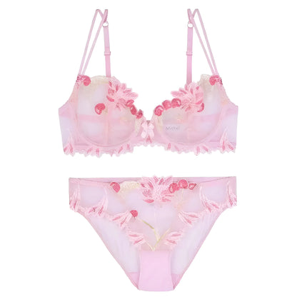  Ensemble de lingerie en dentelle avec motif floral