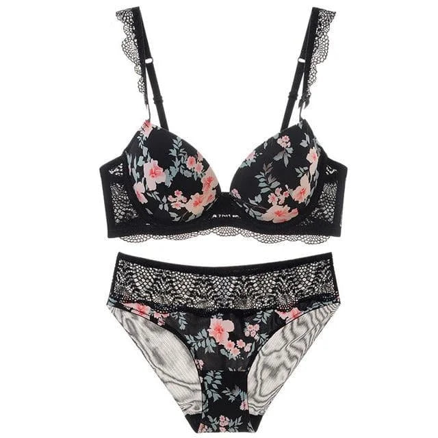 Ensemble de lingerie en dentelle avec un motif floral