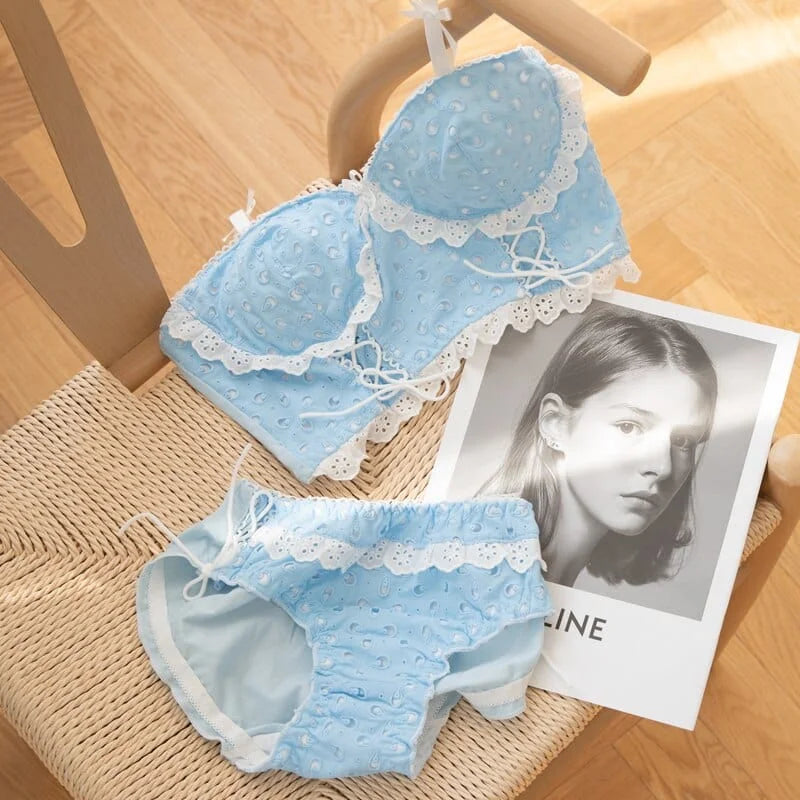 Ensemble de lingerie en dentelle de couleurs pastel - bleu / s